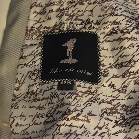 1… like no other khaki light tan 100% cotton single two button front blazer 48R - Picture 7 of 11